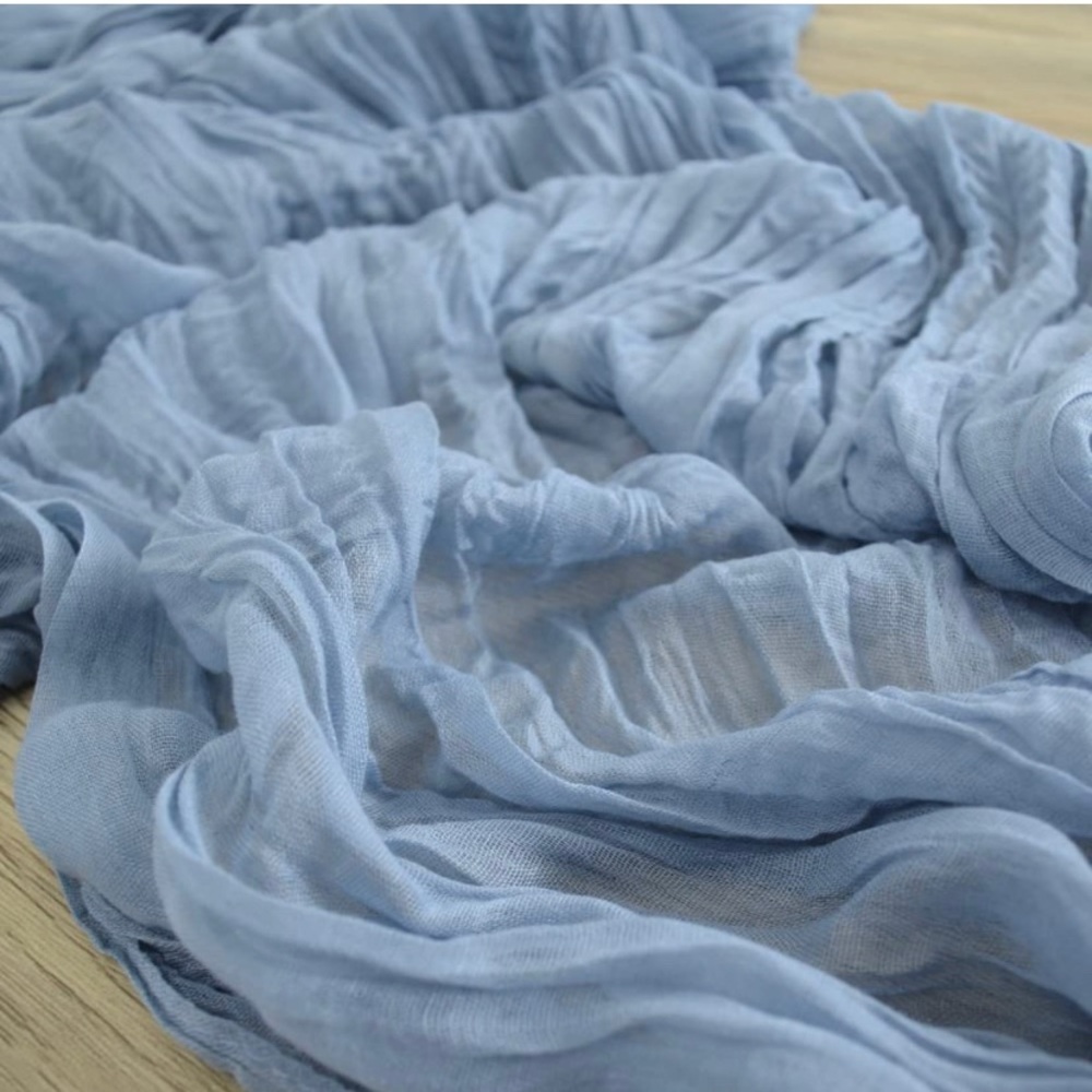 5 Dusty Blue Cheesecloth Table Runner- 5 Count